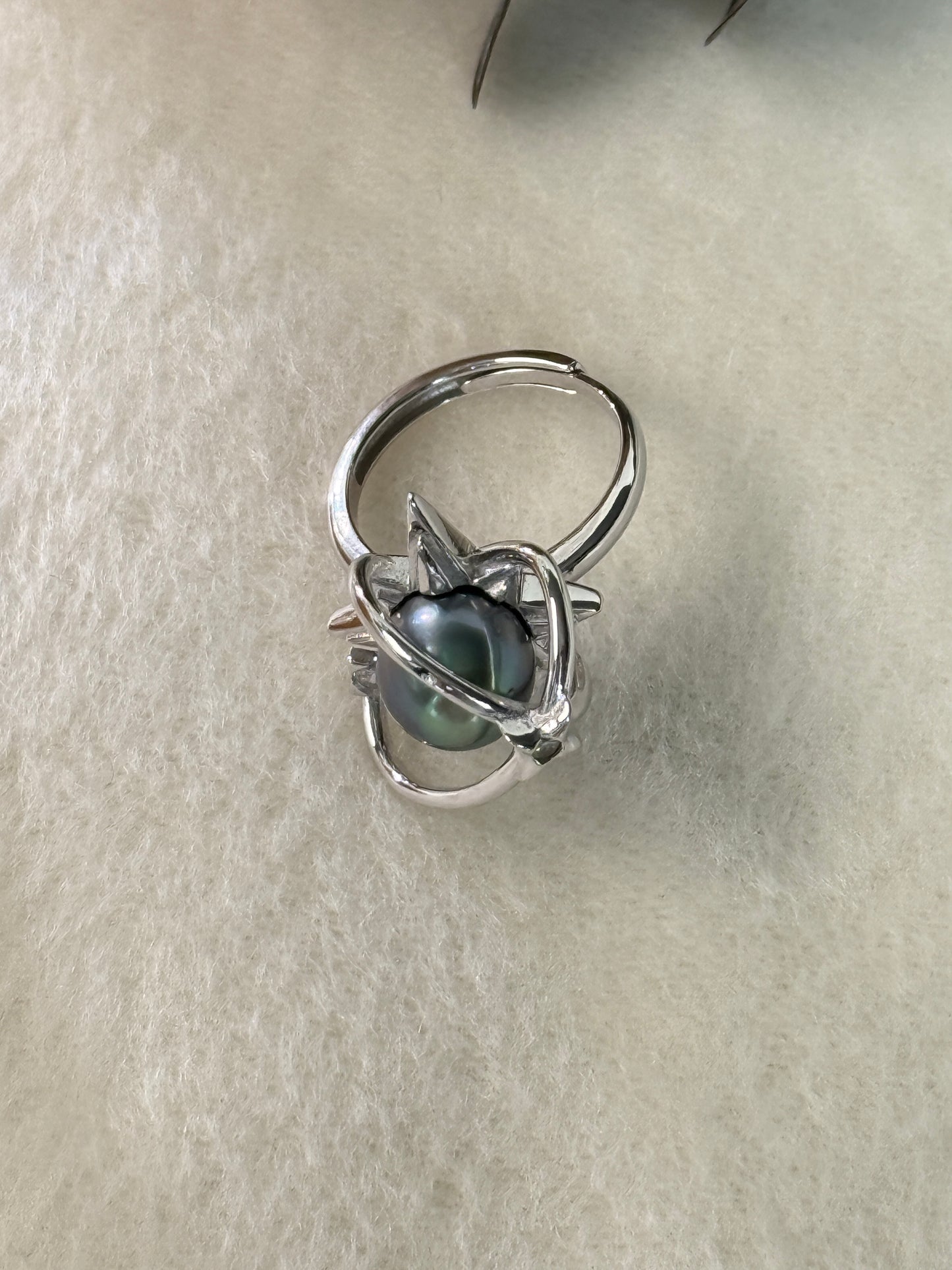 Astra | Adjustable Ring with Tahitian Pearl & Orbital Band