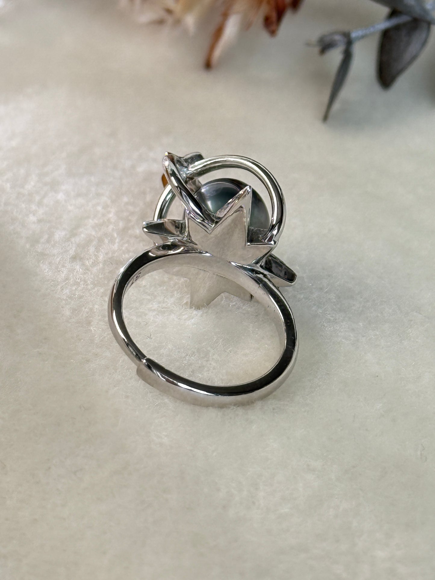 Astra | Adjustable Ring with Tahitian Pearl & Orbital Band