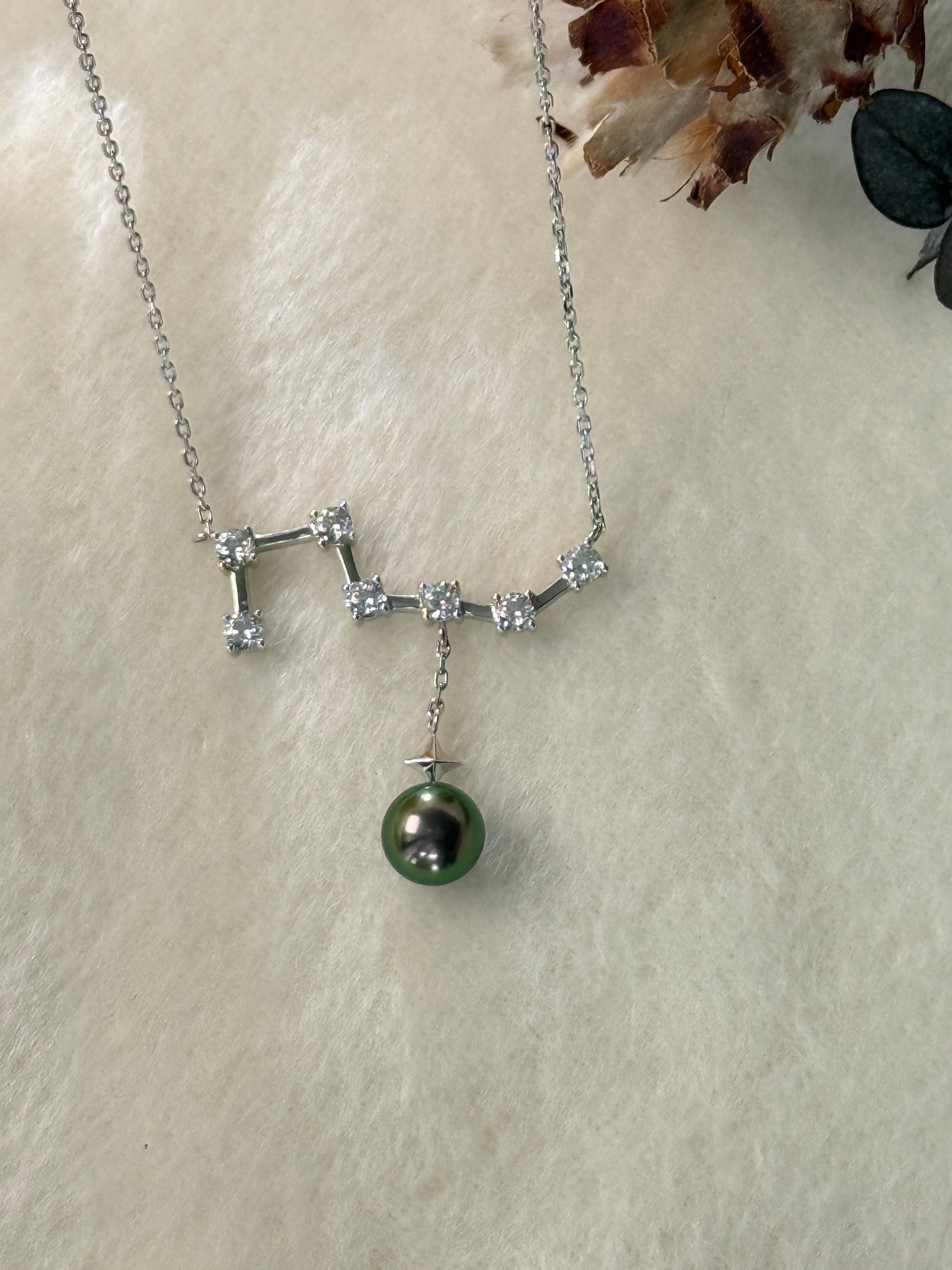 Polaris | The Big Dipper Necklace with Tahitian Pearl Drop