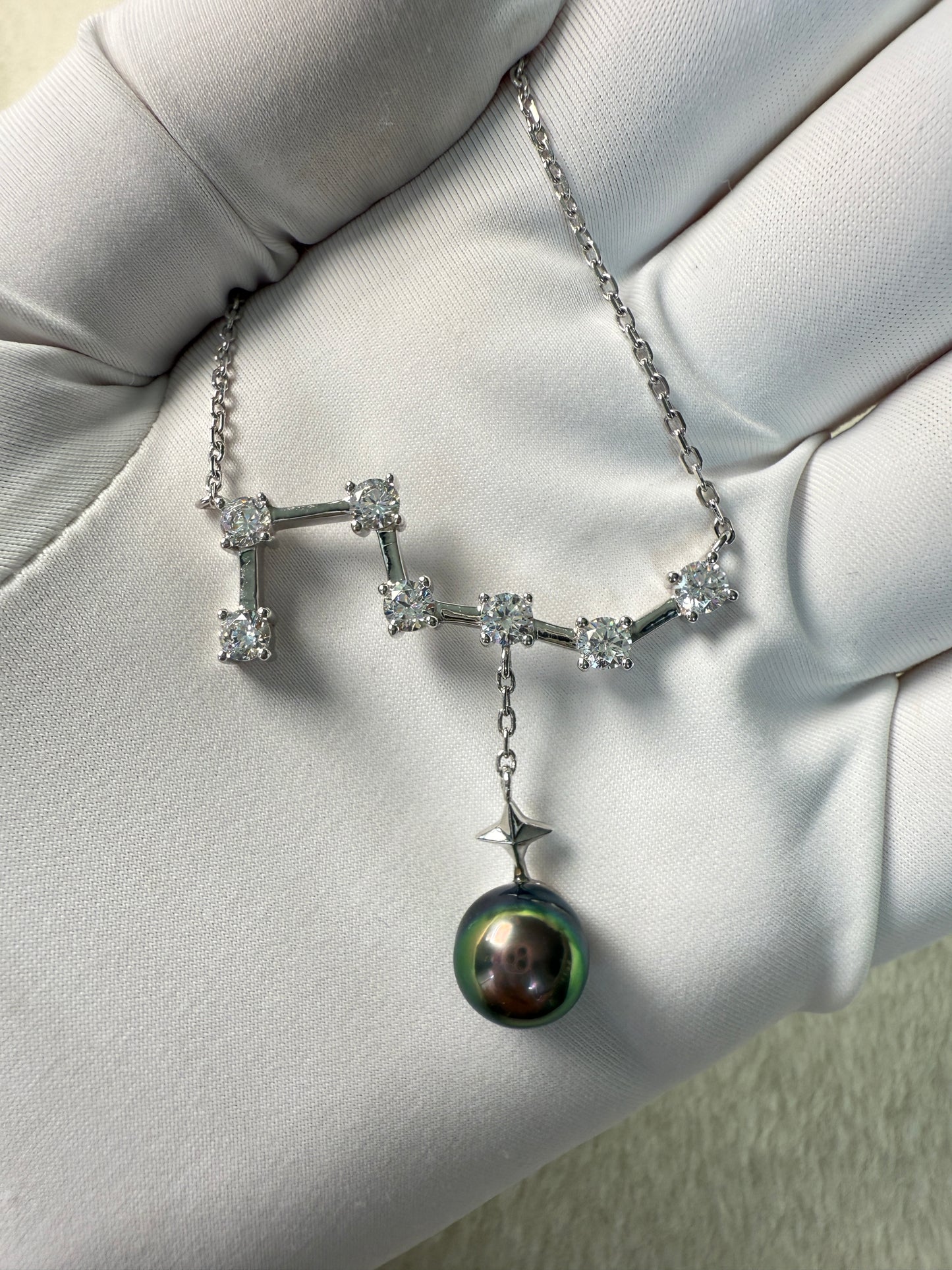 Polaris | The Big Dipper Necklace with Tahitian Pearl Drop