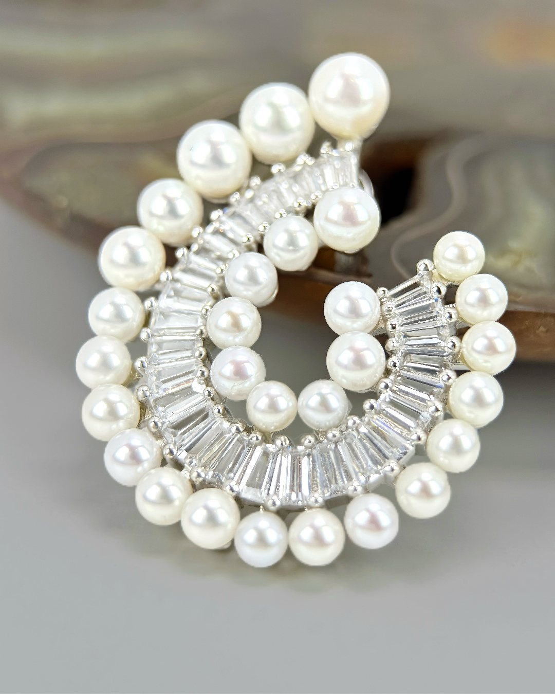 Nautilus | Fossil fresh pearl Earrings