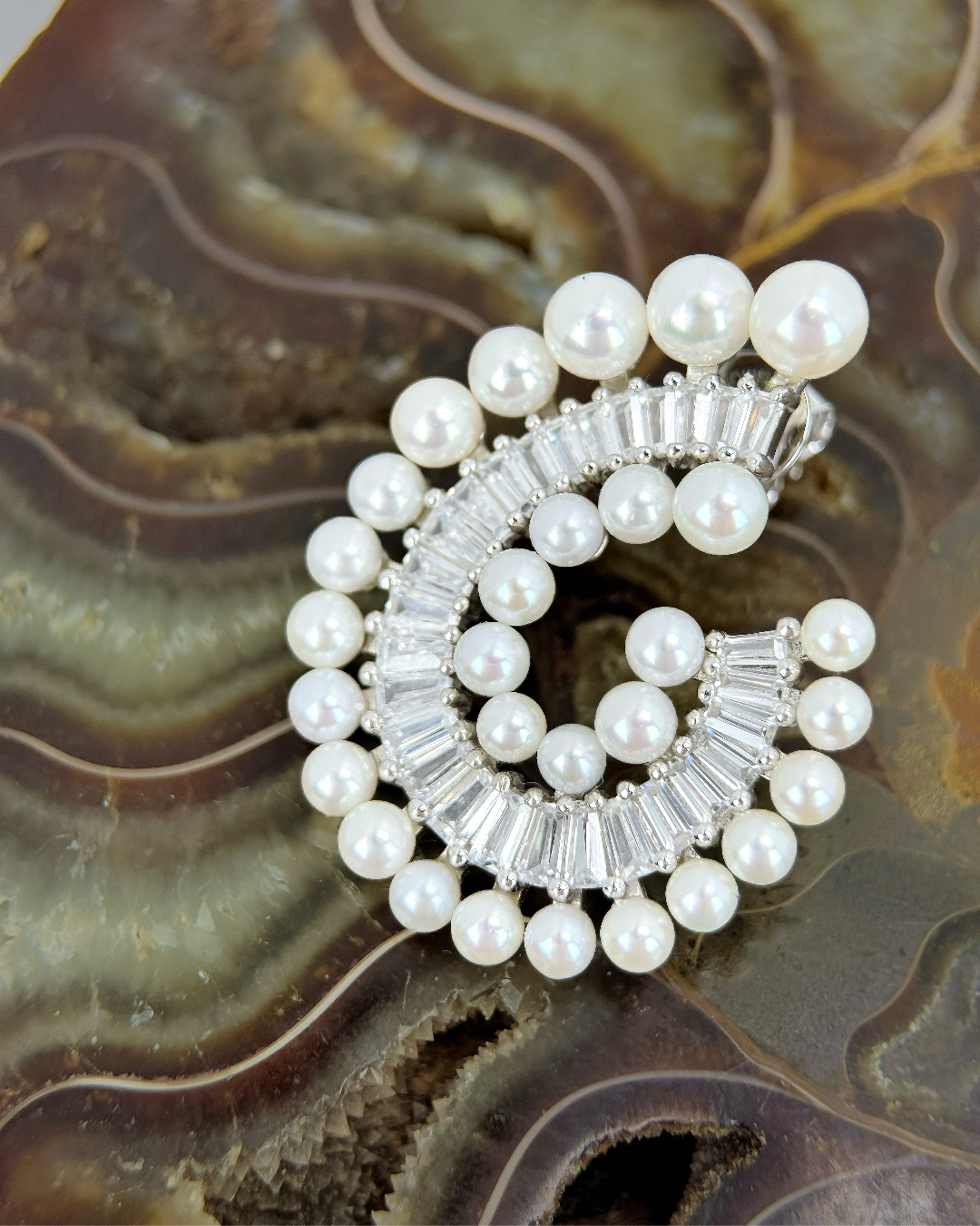 Nautilus | Fossil fresh pearl Earrings