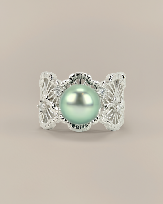 Chantilly | Tahitian Pearl Lace Ring