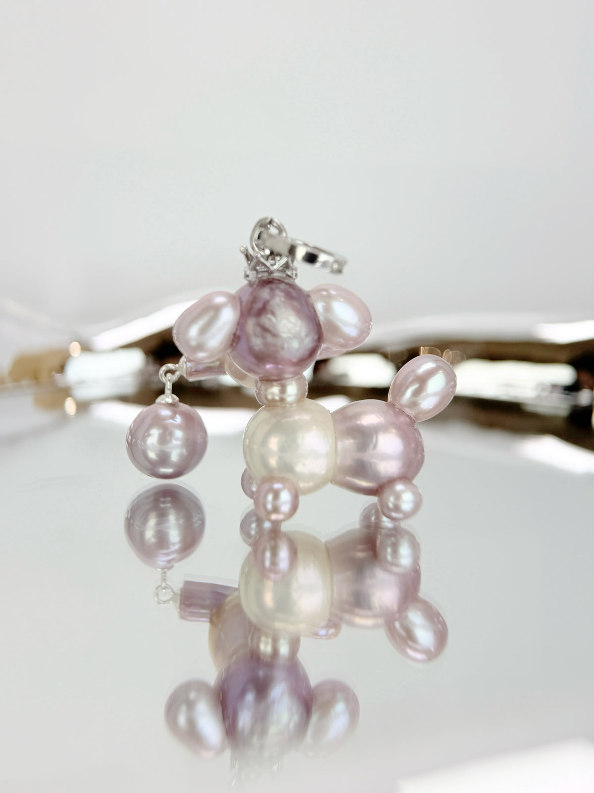 Mauve — Pearl Pup Necklace | Artisan Baroque Pearl Dog Charm