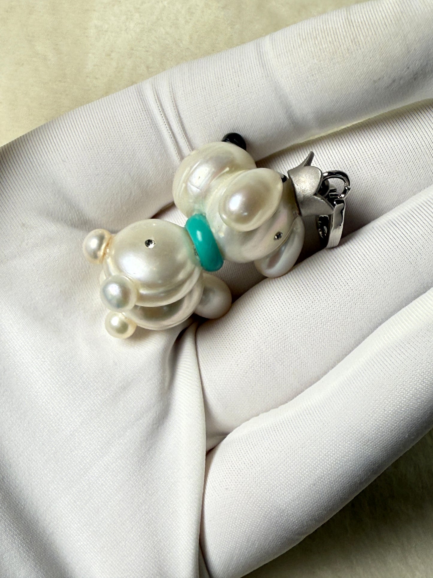 Moonie — Pearl Pup | Artisan Baroque Pearl Dog Charm