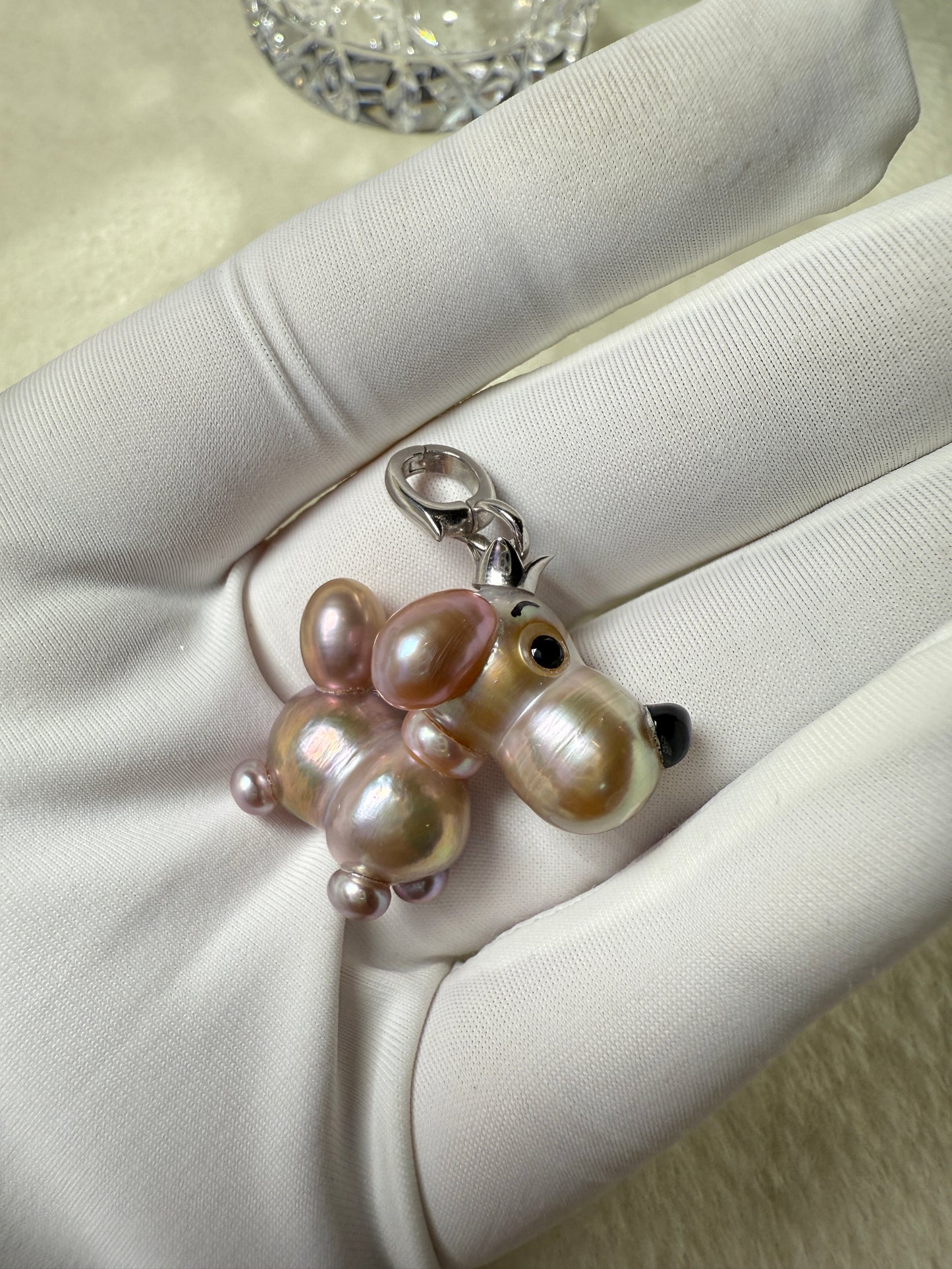 Taffy — Pearl Pup | Artisan Baroque Pearl Dog Charm