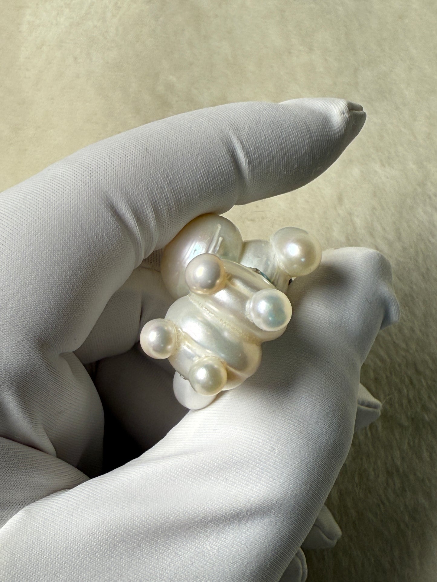 Biscuit — Pearl Pup | Baroque Dog Charm with Pink Drop