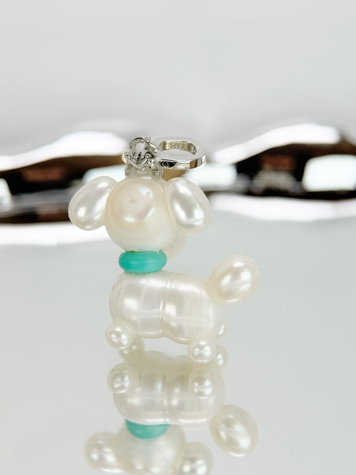 Pippin — Pearl Pup Necklace | Artisan Baroque Pearl Dog Charm Necklace