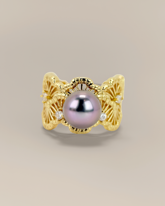 Guipure | Tahitian Pearl Lace Ring