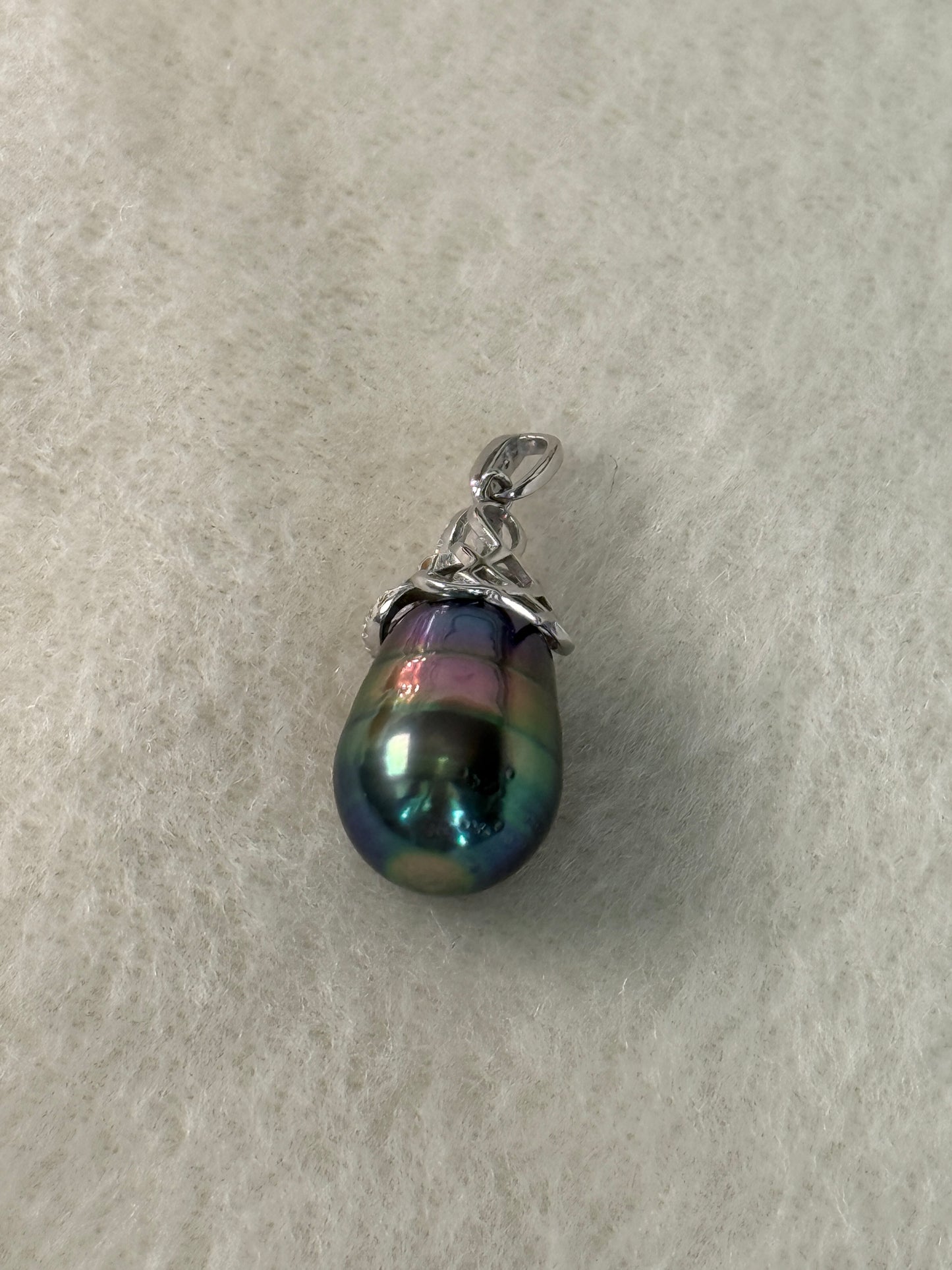 Iridescence Drop | Rare Rainbow Tahitian Pearl Pendant