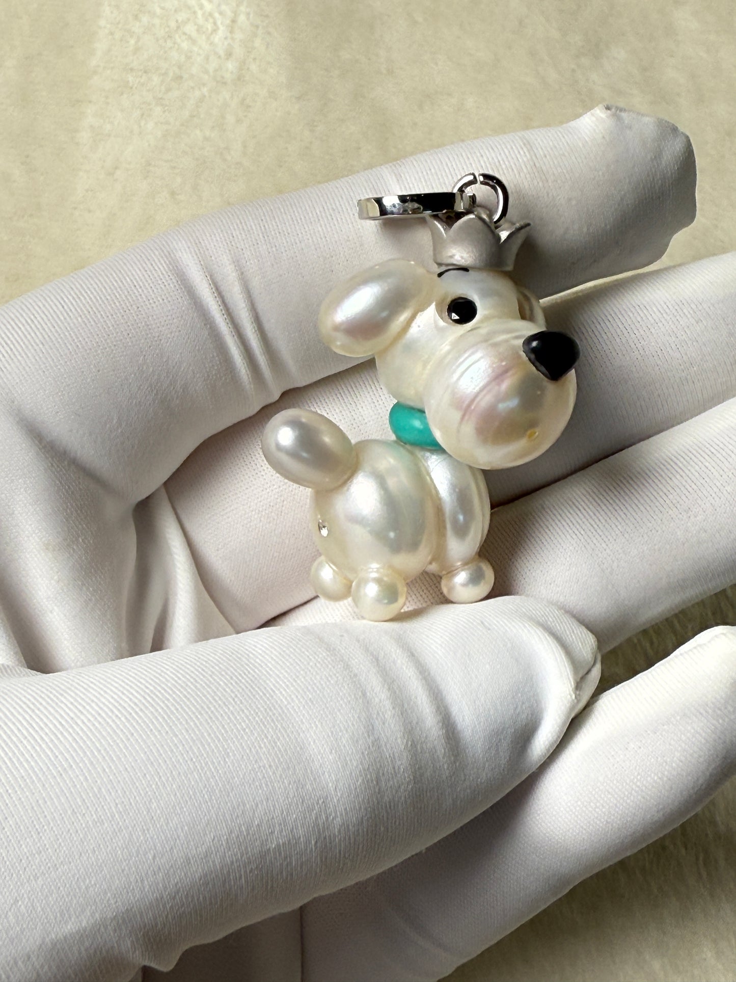 Moonie — Pearl Pup | Artisan Baroque Pearl Dog Charm