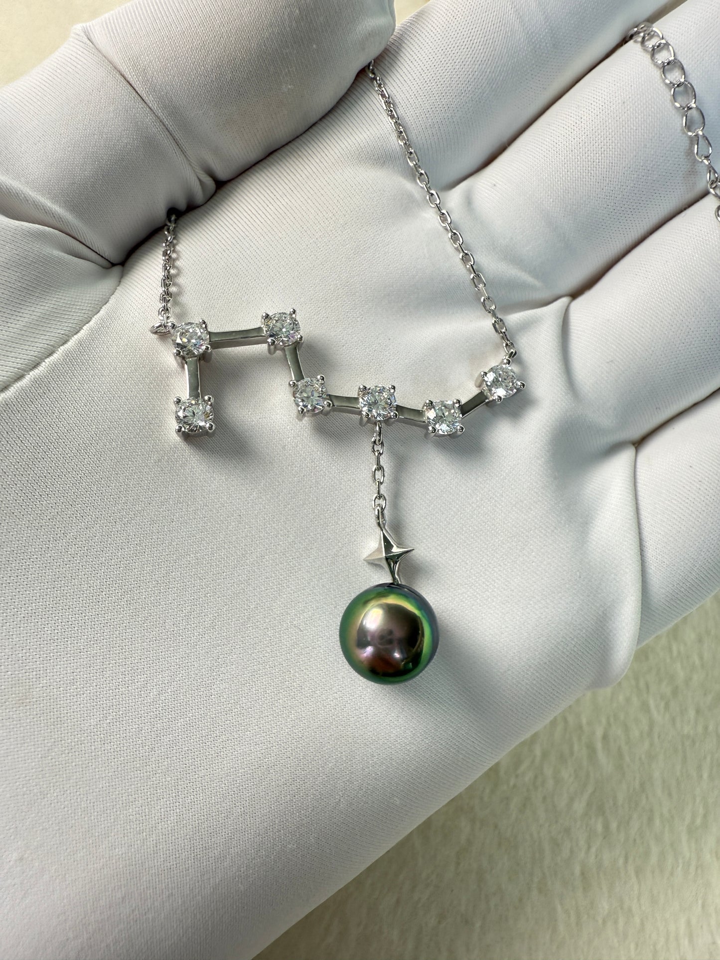 Polaris | The Big Dipper Necklace with Tahitian Pearl Drop