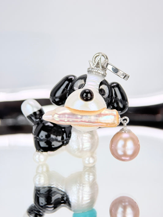 Scout — Pearl Pup | Artisan Baroque Pearl Dog Charm