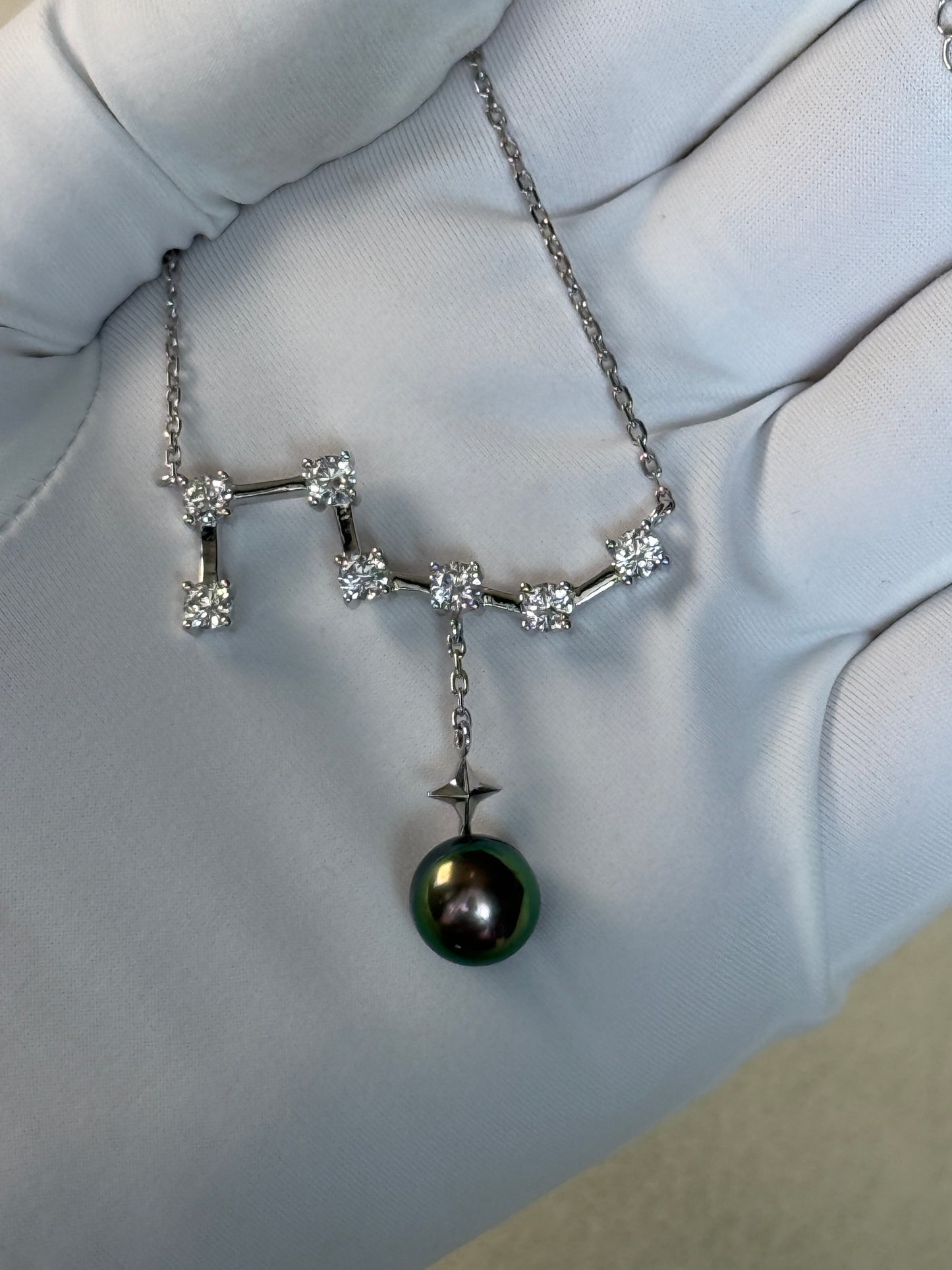 Polaris | The Big Dipper Necklace with Tahitian Pearl Drop