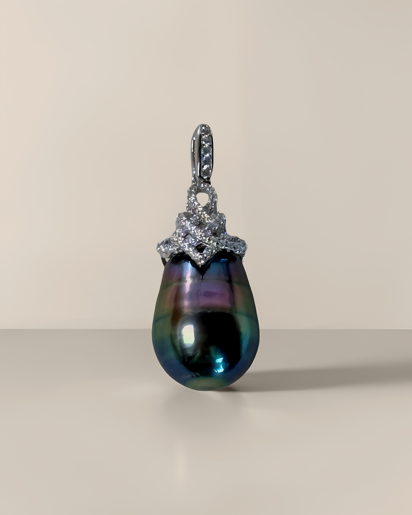 Iridescence Drop | Rare Rainbow Tahitian Pearl Pendant