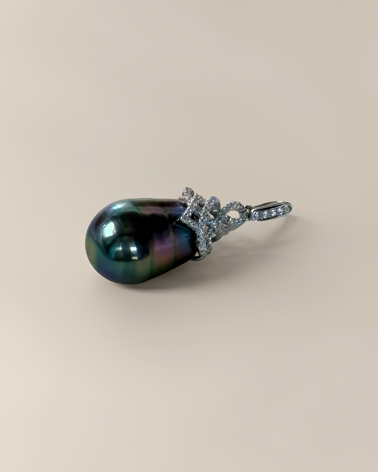 Iridescence Drop | Rare Rainbow Tahitian Pearl Pendant