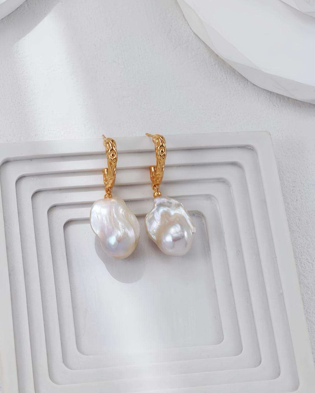 Skyline Glow | Baroque fresh water pearl Earrings