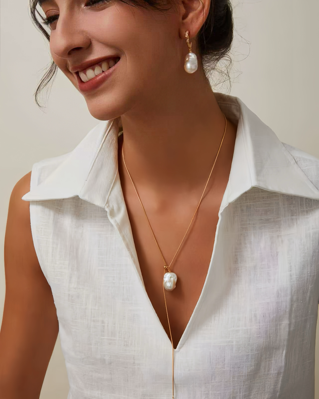Skyline Glow | Baroque fresh water pearl Earrings