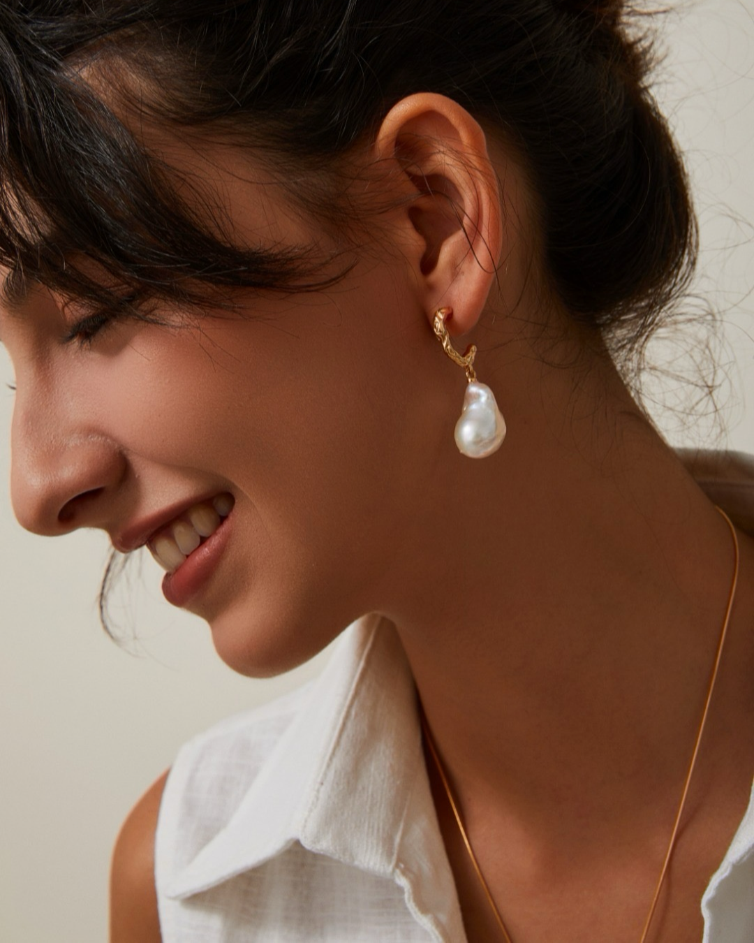 Skyline Glow | Baroque fresh water pearl Earrings