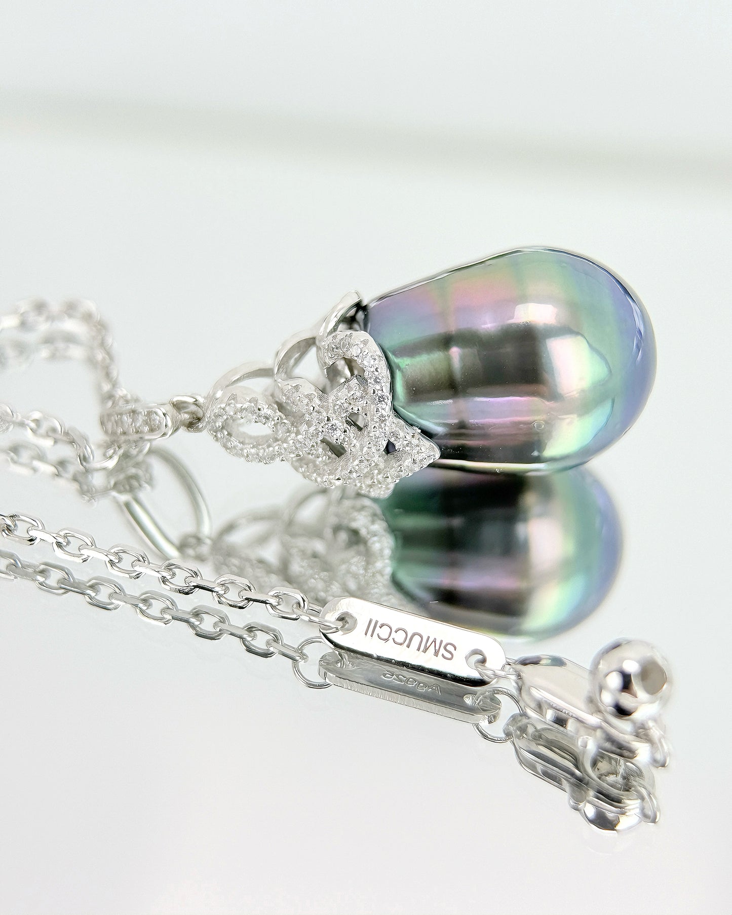 Iridescence Drop | Rare Rainbow Tahitian Pearl Pendant