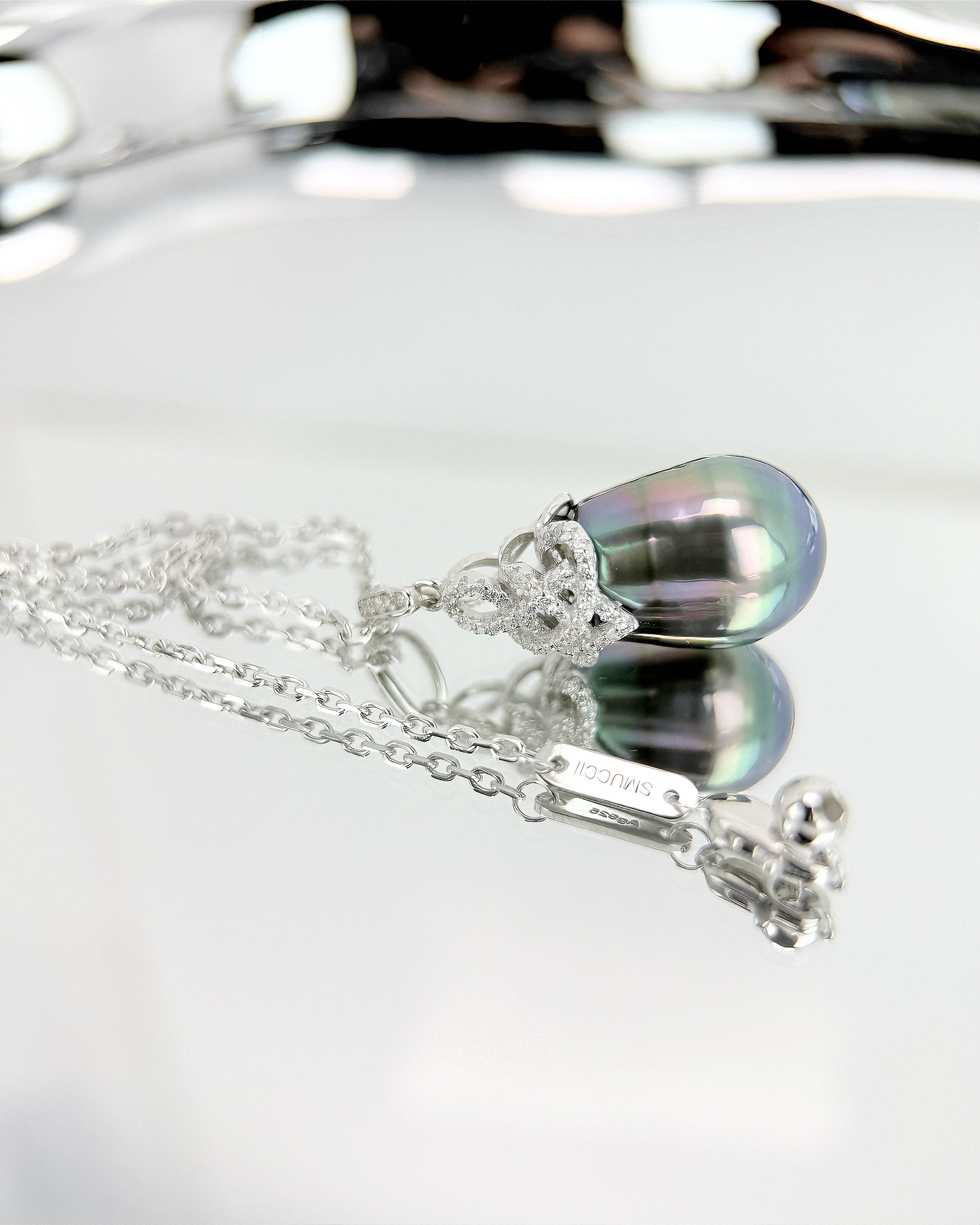 Iridescence Drop | Rare Rainbow Tahitian Pearl Pendant