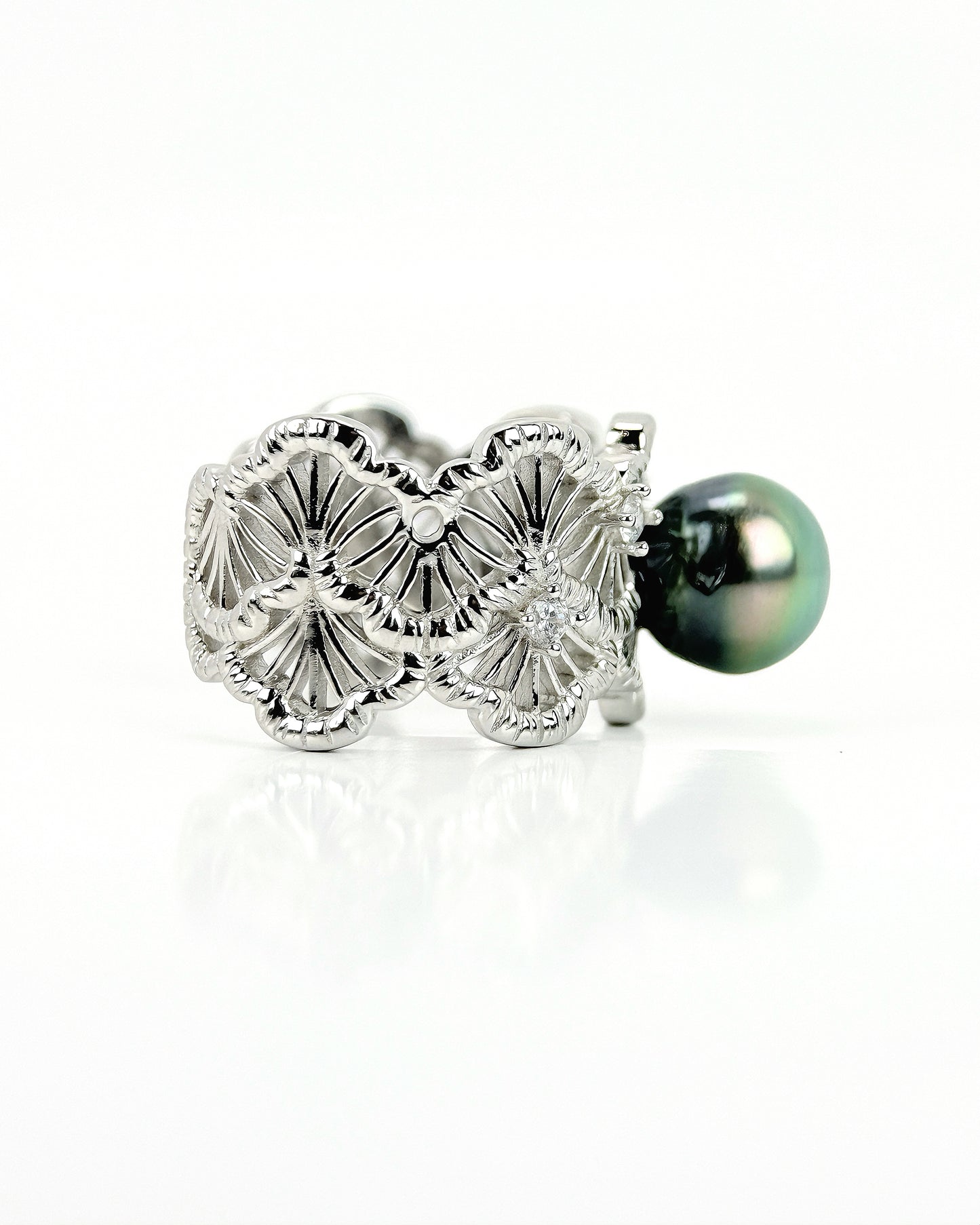 Chantilly  | Tahitian Pearl Lace Ring