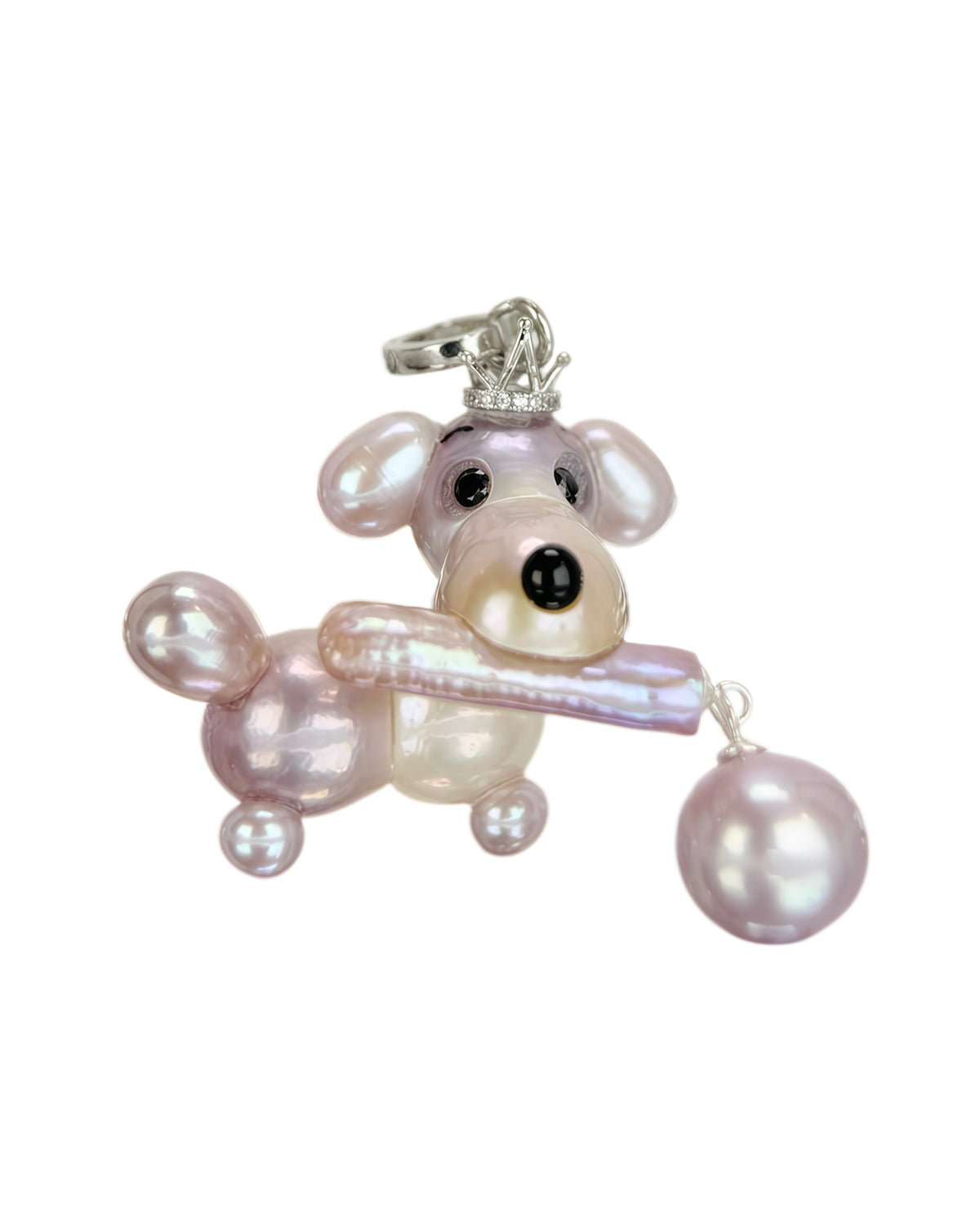 Mauve — Pearl Pup Necklace | Artisan Baroque Pearl Dog Charm