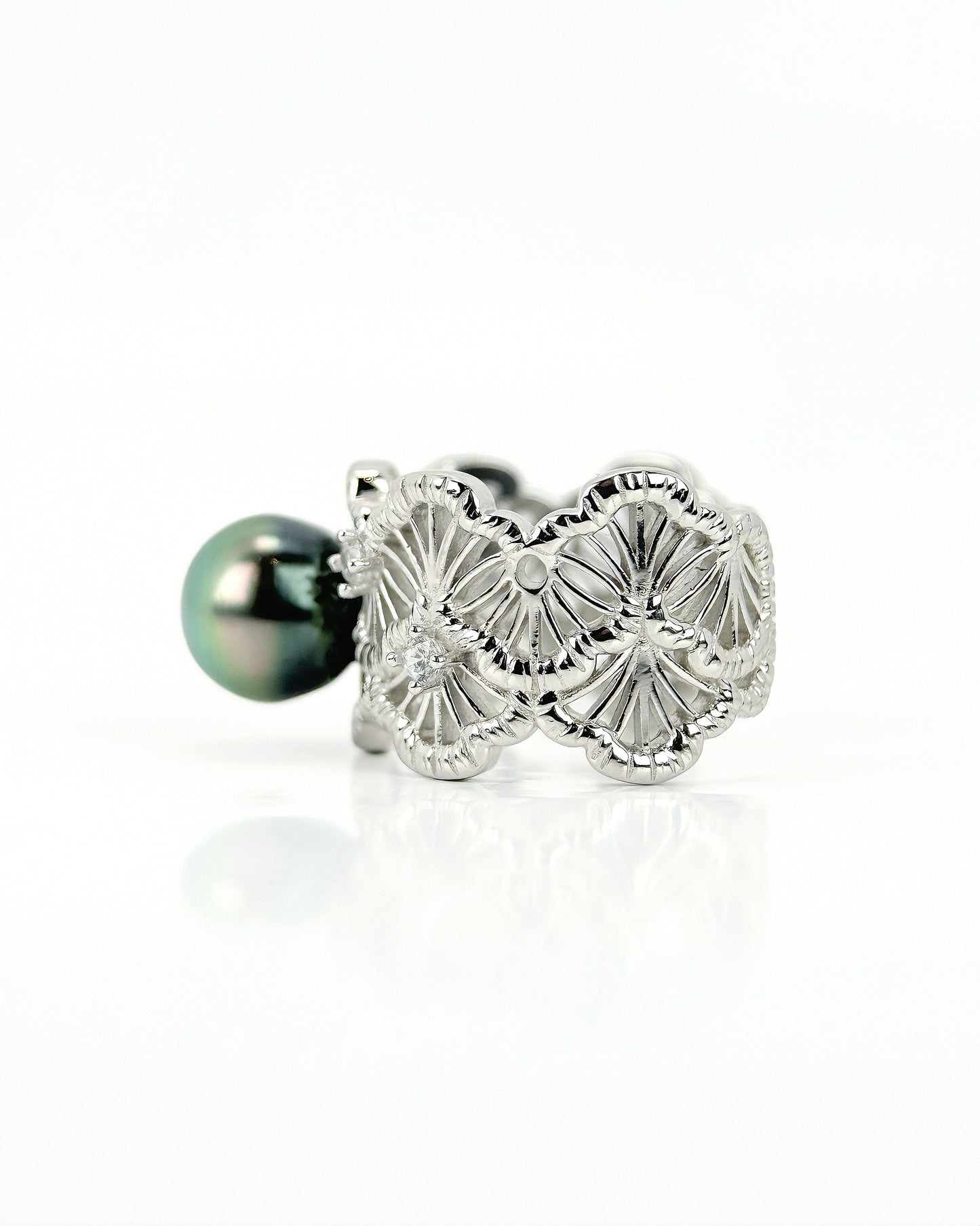 Chantilly  | Tahitian Pearl Lace Ring