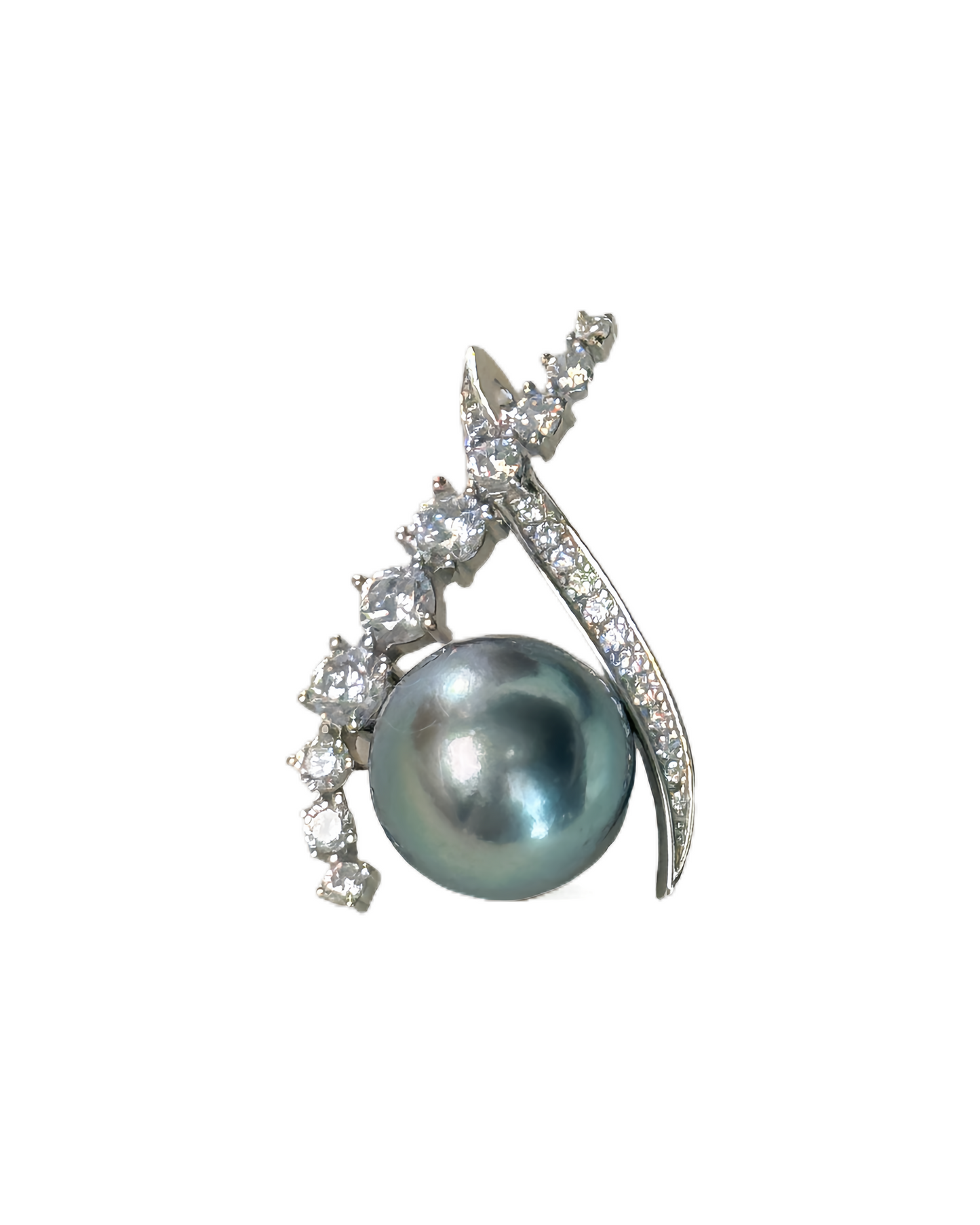 Celestia | Platinum Blue Glow Tahitian Pearl Pendant