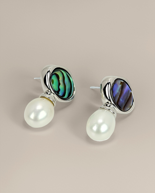 Aquira | Abalone shell and freshwater pearl Earrings
