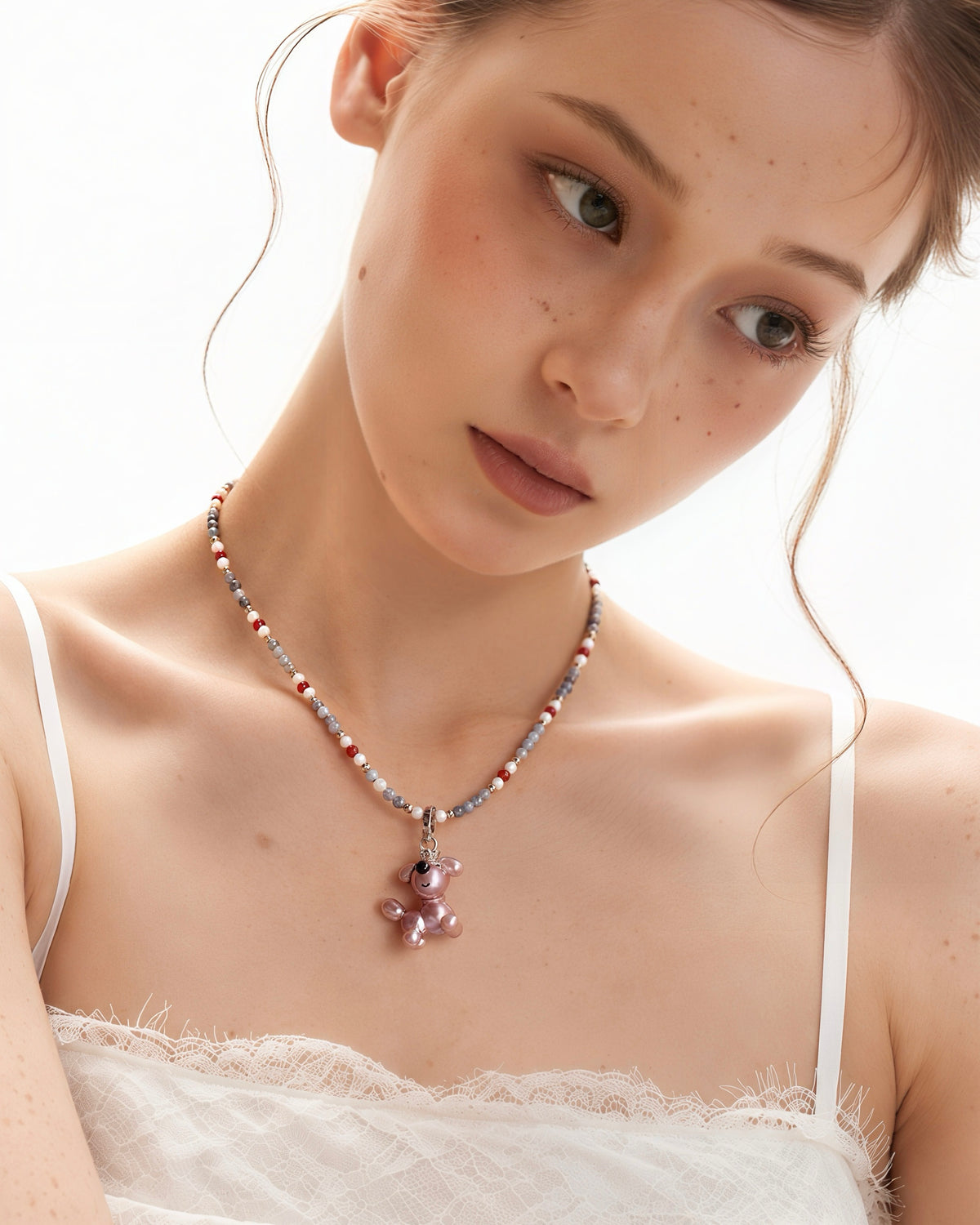 Vesper — Pearl Pup Necklace | Artisan Baroque Pearl Dog Charm