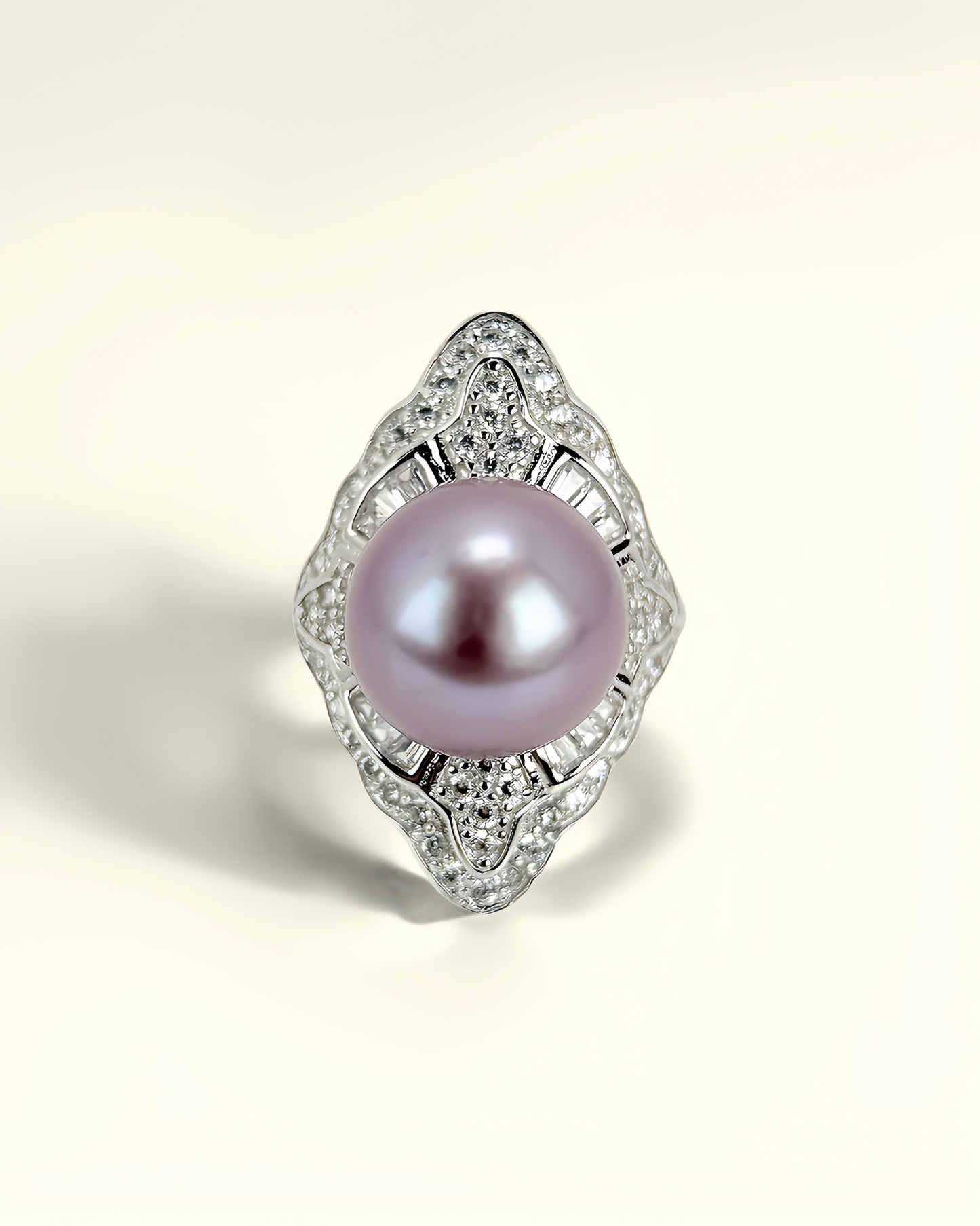 Viola | Vintage-Inspired Ring with Purple Freshwater Pearl