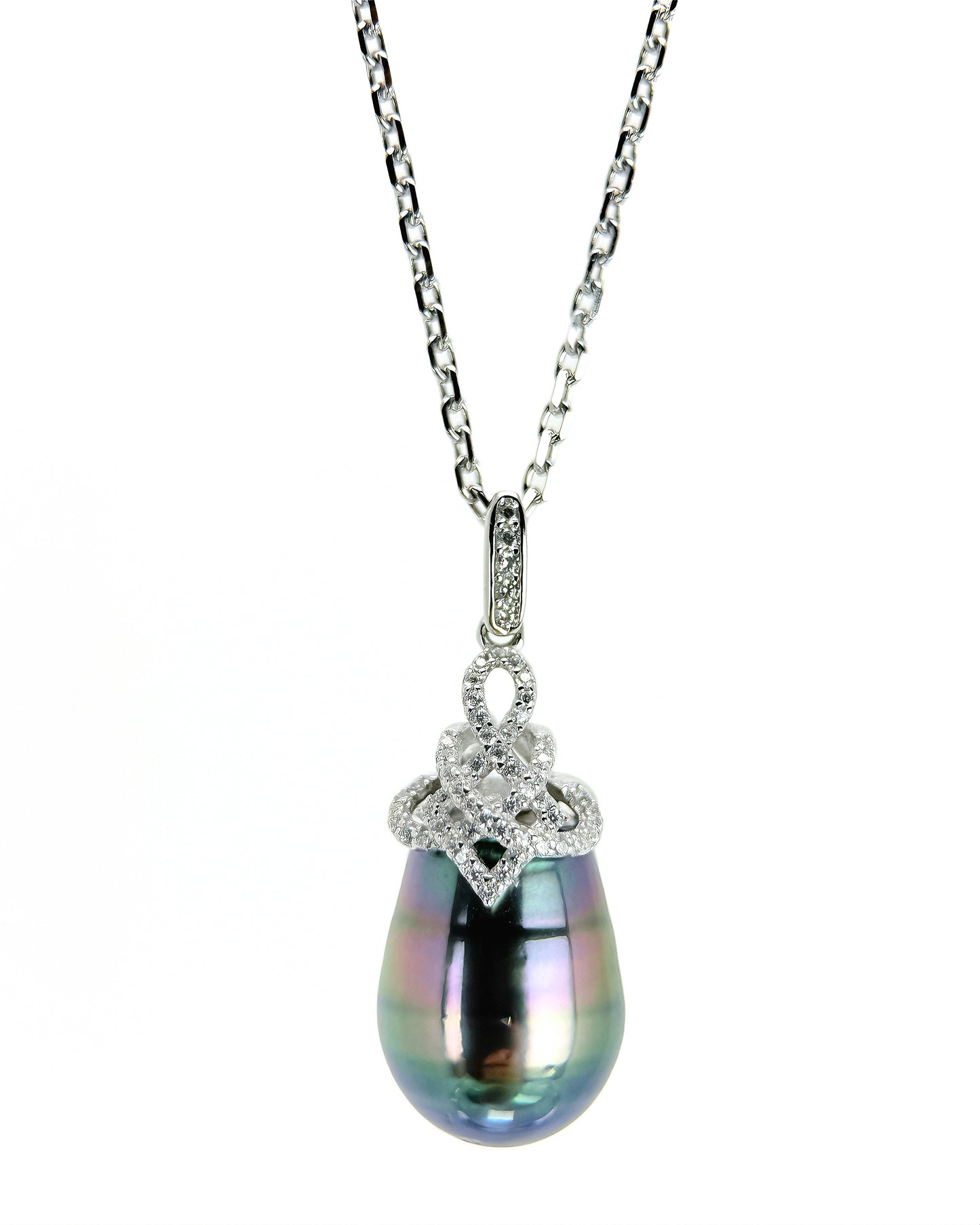 Iridescence Drop | Rare Rainbow Tahitian Pearl Pendant