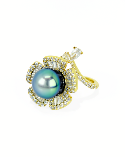 Nova Lux | Natural Blue Tahitian Pearl Ring