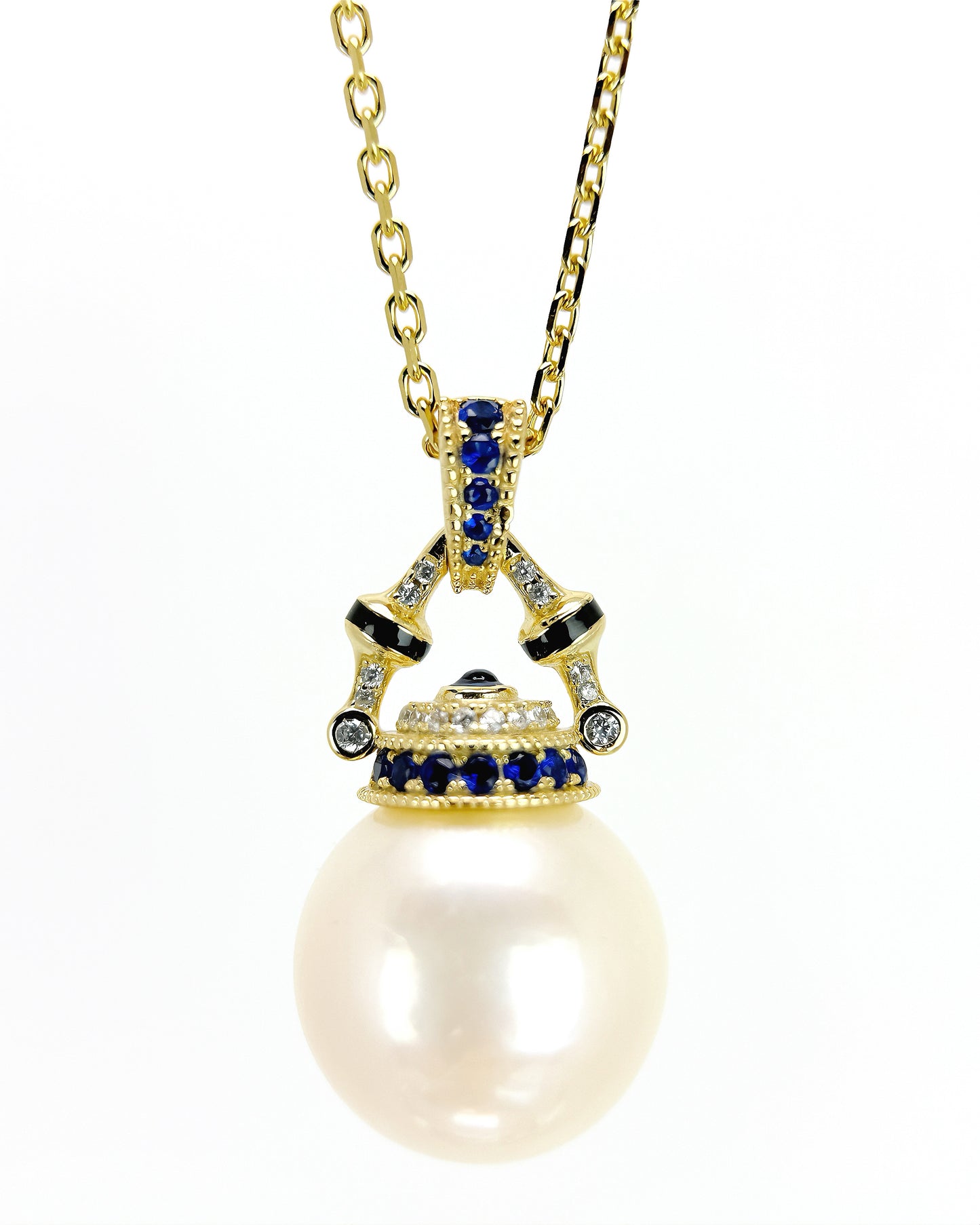 Elara | Teapot Pendant with Rare Cream-Gold Pearl