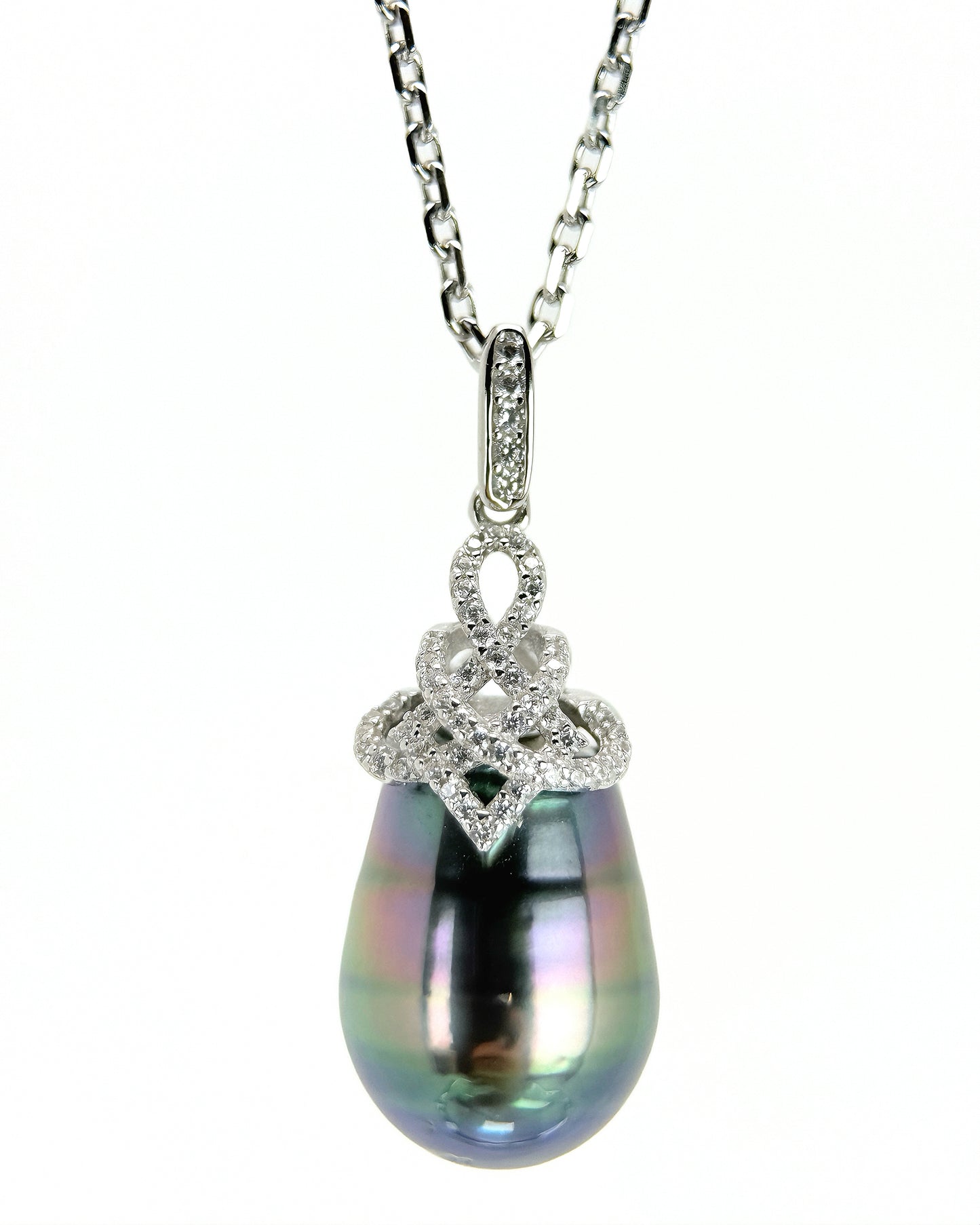 Iridescence Drop | Rare Rainbow Tahitian Pearl Pendant