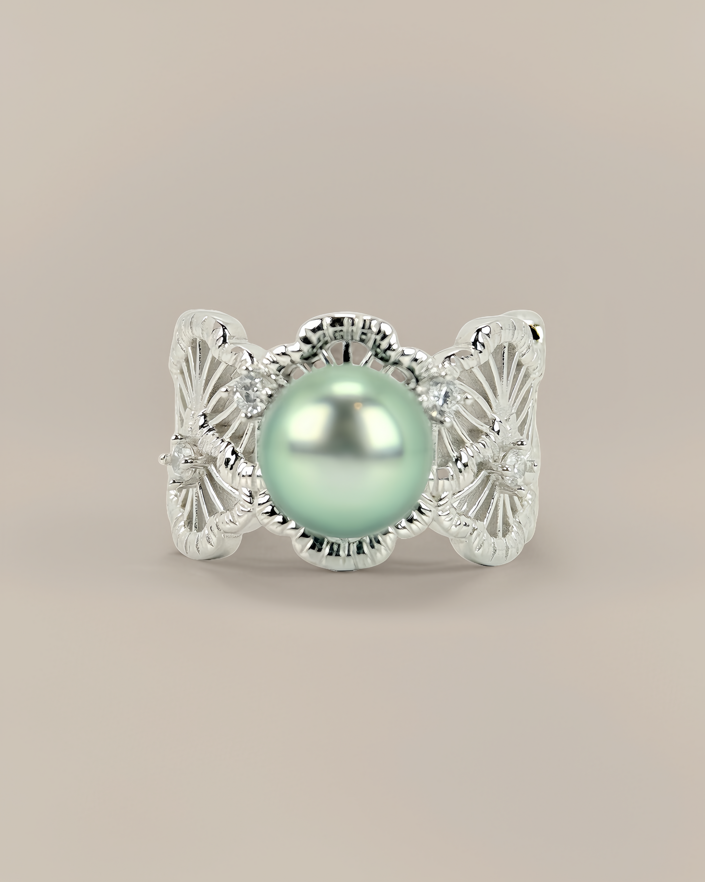 Chantilly  | Tahitian Pearl Lace Ring