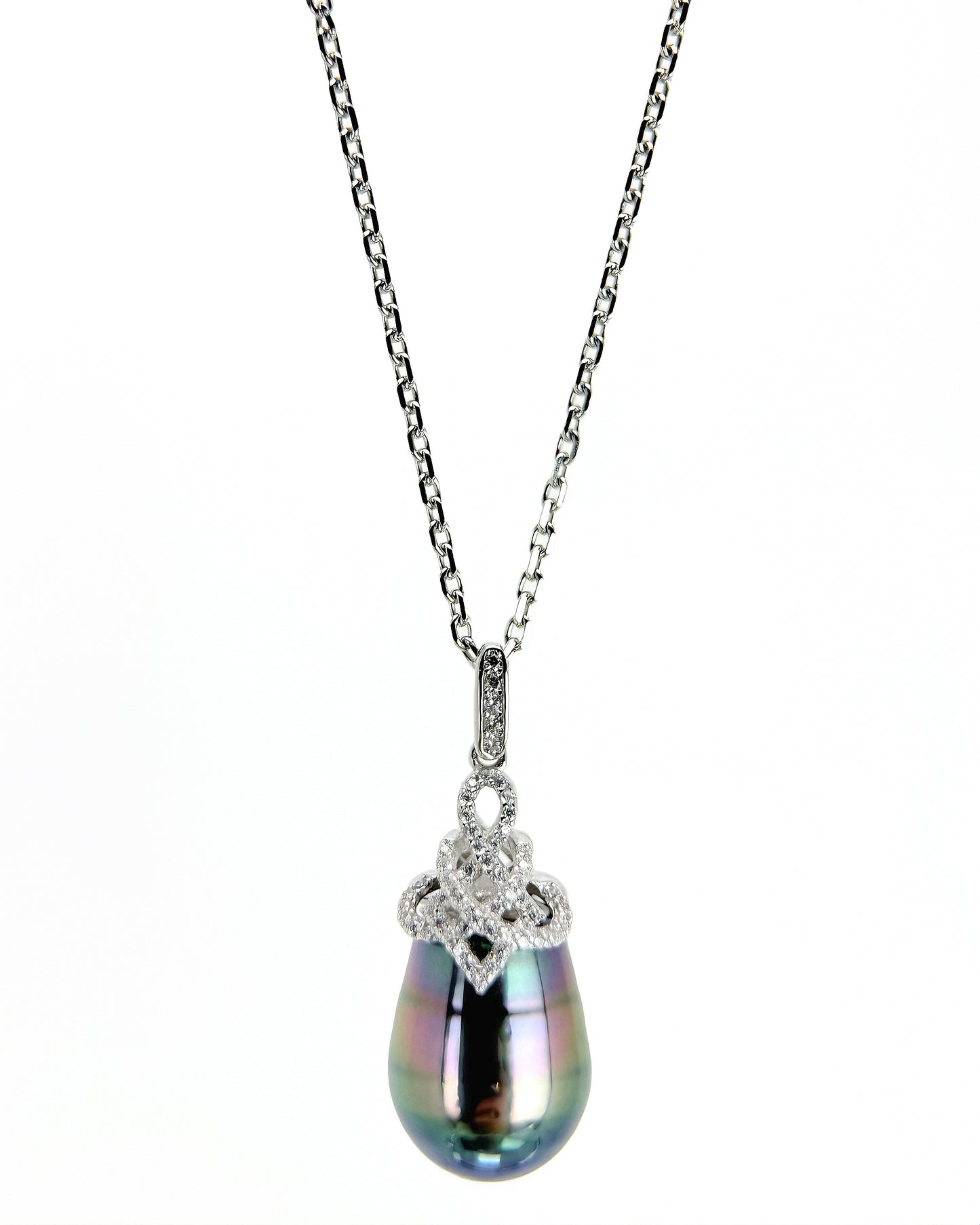 Iridescence Drop | Rare Rainbow Tahitian Pearl Pendant