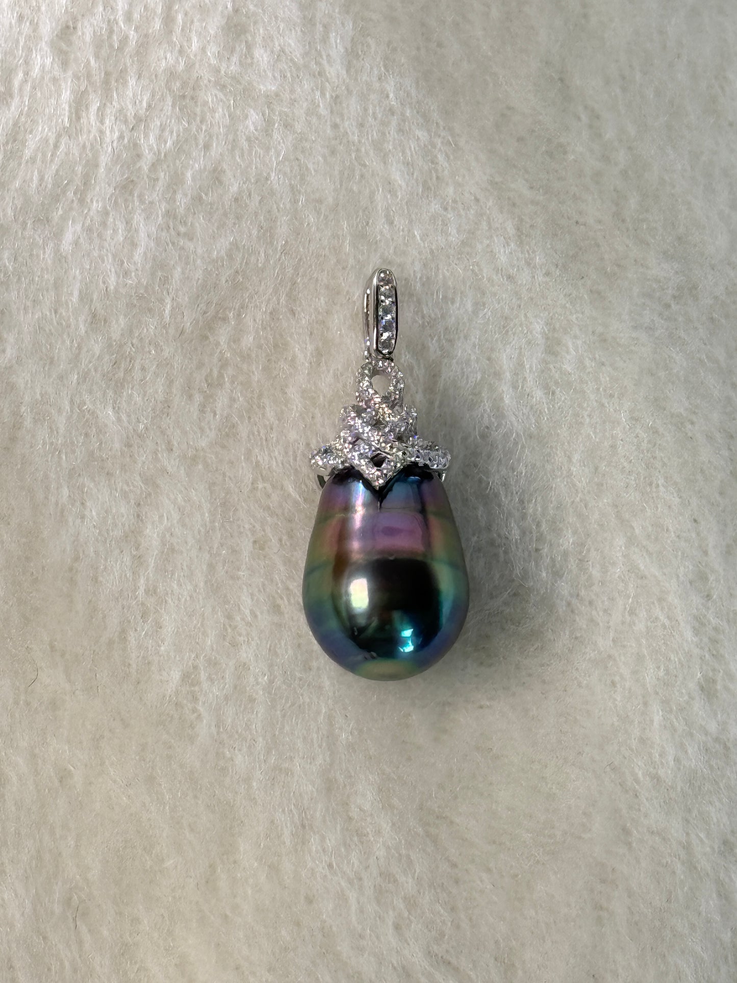 Iridescence Drop | Rare Rainbow Tahitian Pearl Pendant
