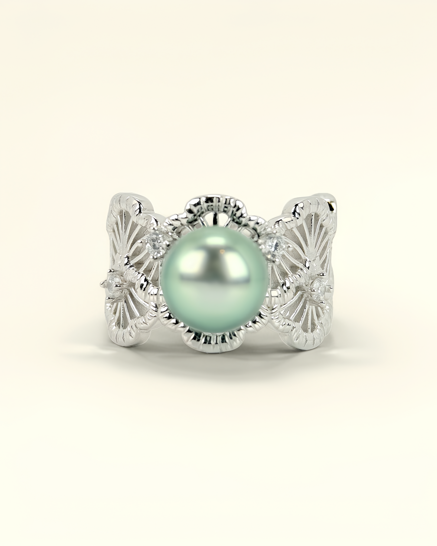 Chantilly  | Tahitian Pearl Lace Ring