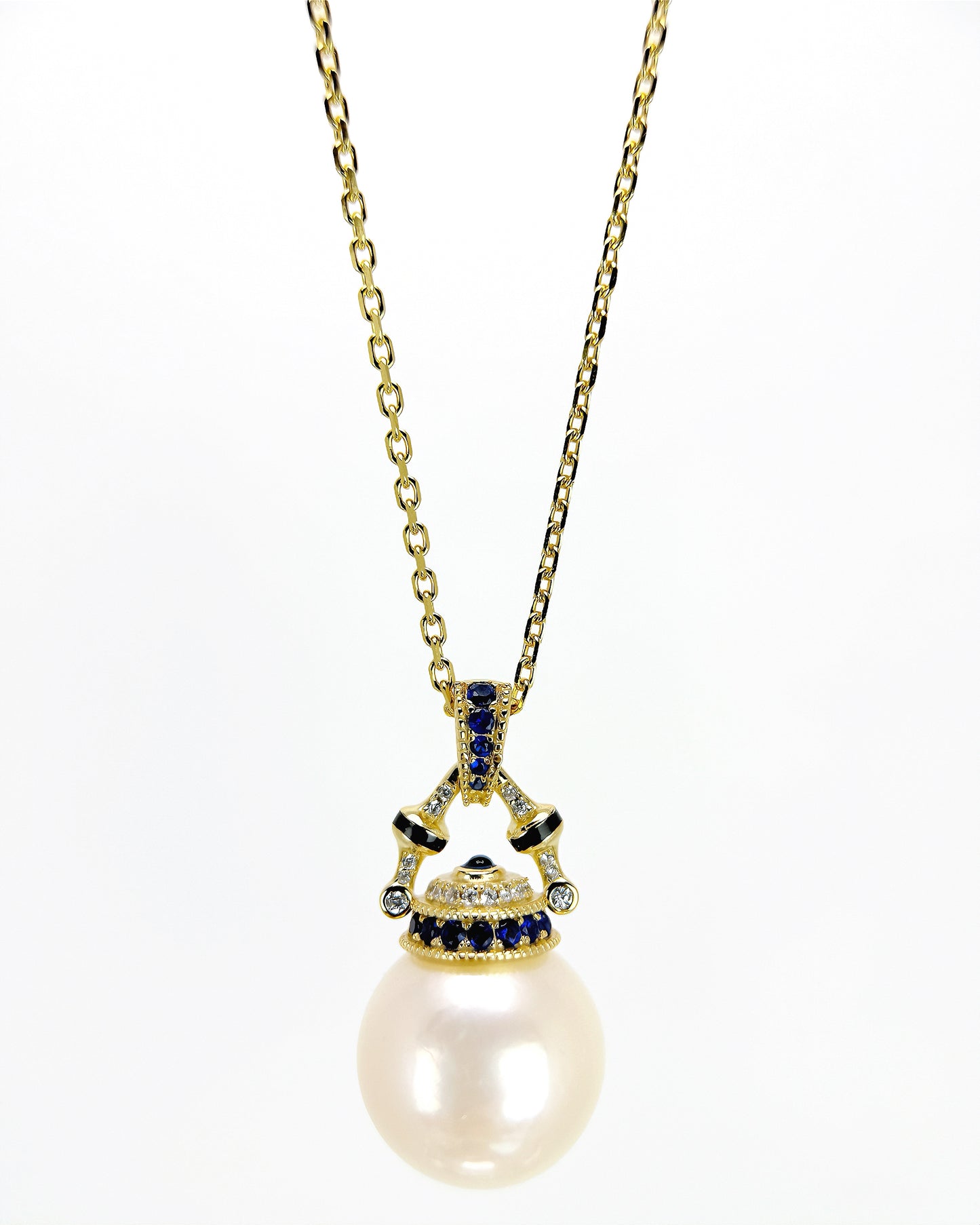 Elara | Teapot Pendant with Rare Cream-Gold Pearl