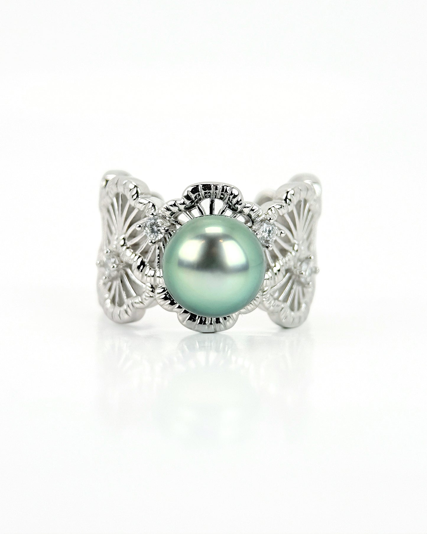 Chantilly  | Tahitian Pearl Lace Ring