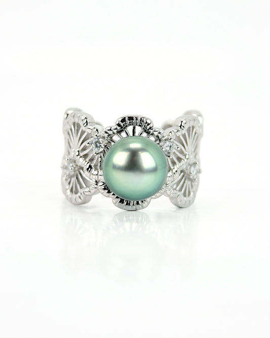 Chantilly  | Tahitian Pearl Lace Ring