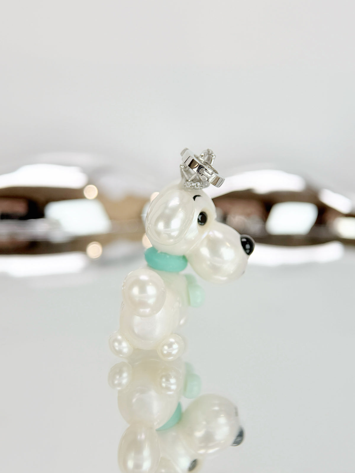 Pippin — Pearl Pup Necklace | Artisan Baroque Pearl Dog Charm Necklace