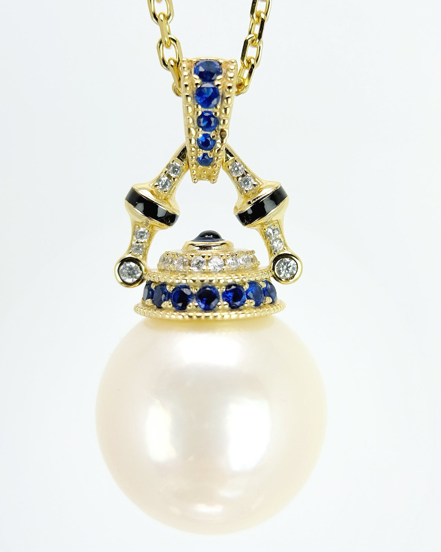 Elara | Teapot Pendant with Rare Cream-Gold Pearl