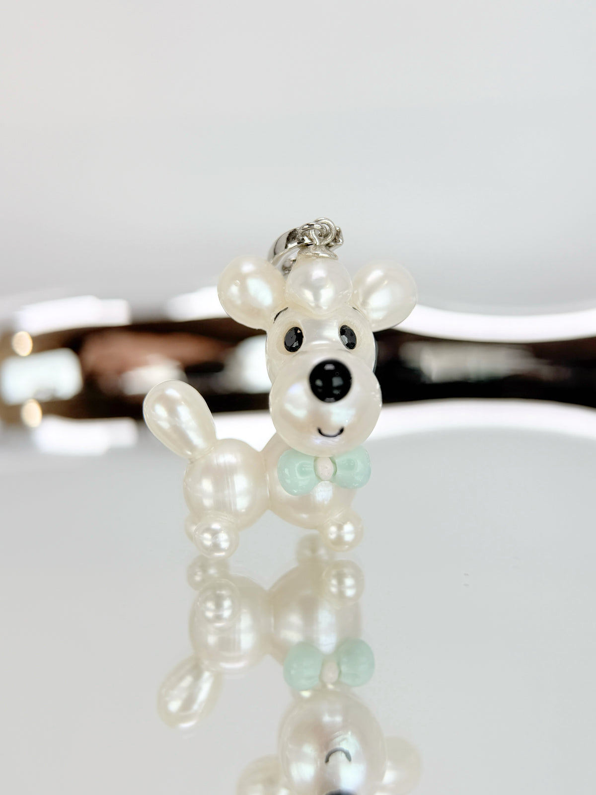 Elio — Pearl Pup Necklace | Artisan Baroque Pearl Dog Charm