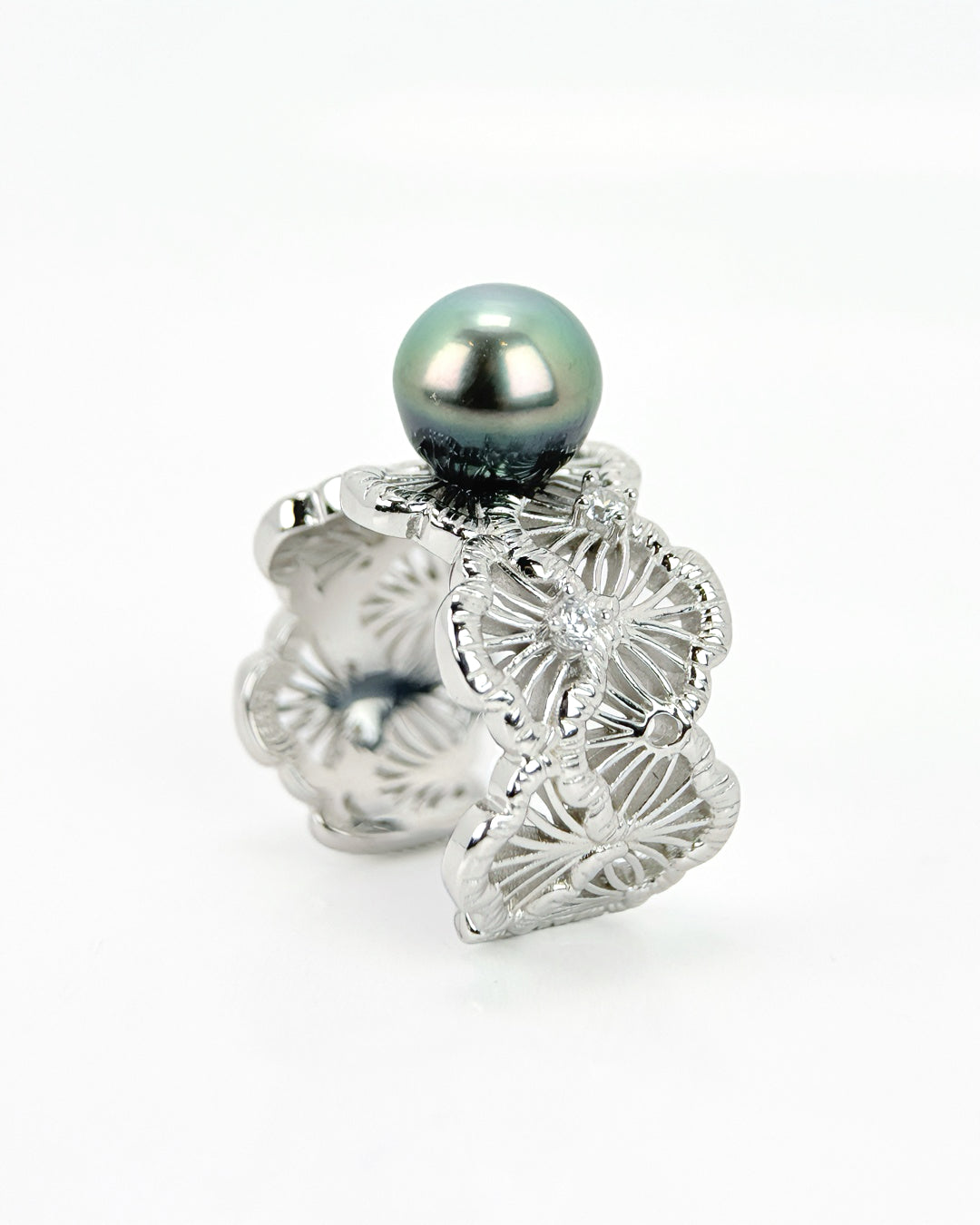 Chantilly  | Tahitian Pearl Lace Ring