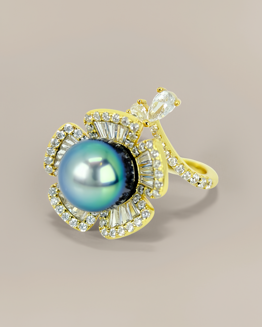 Nova Lux | Natural Blue Tahitian Pearl Ring