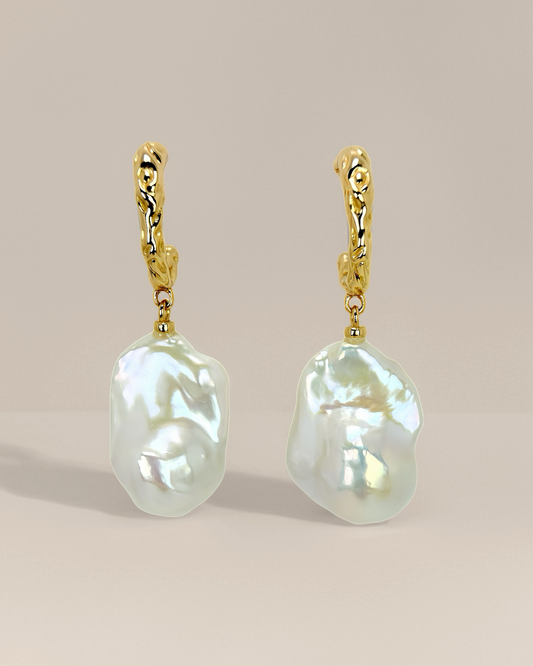 Skyline Glow | Baroque fresh water pearl Earrings