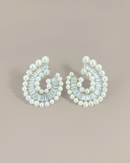 Nautilus | Fossil fresh pearl Earrings
